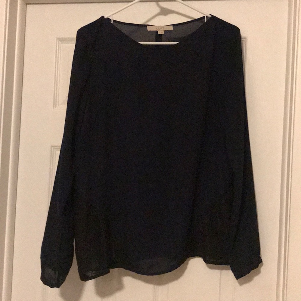 Navy blue and black lace top